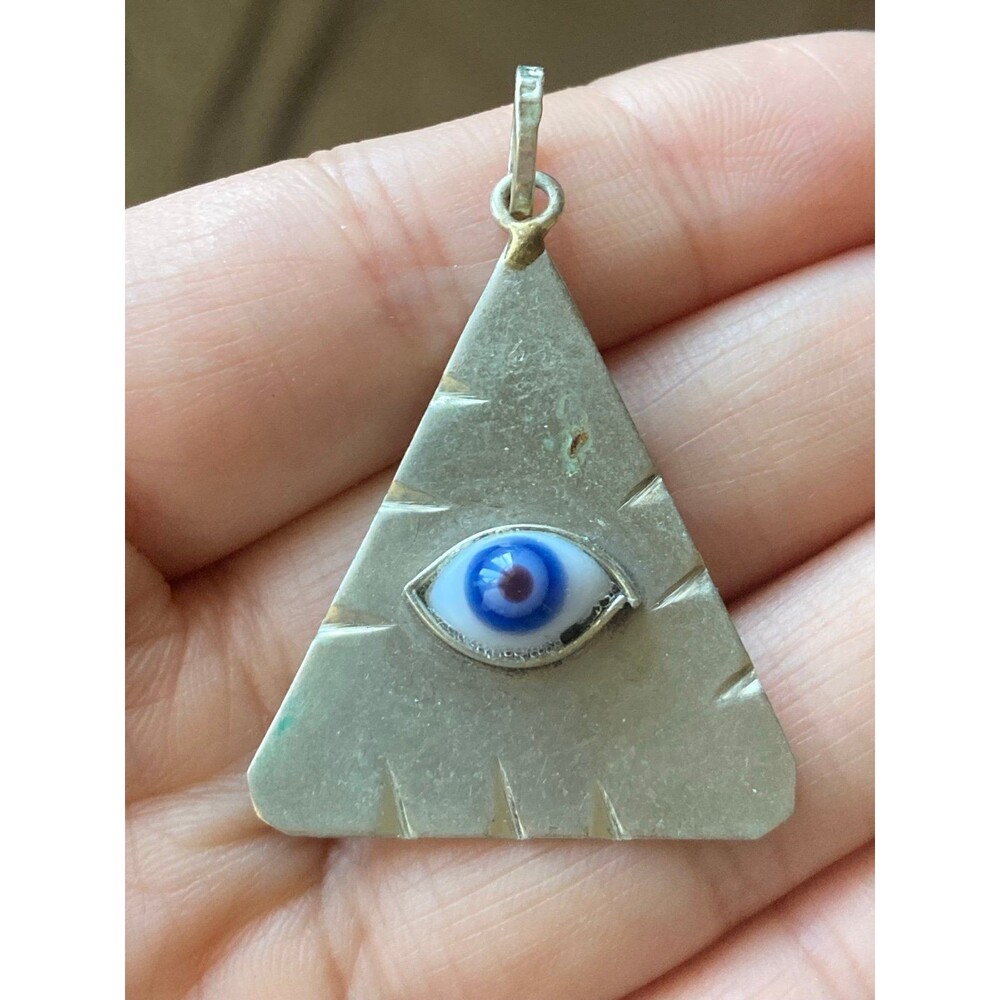 Silver tone evil eye Pendant